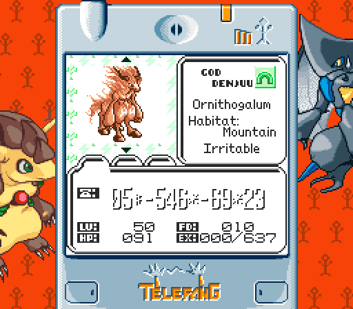 Status screen on SGB before the colorization fix